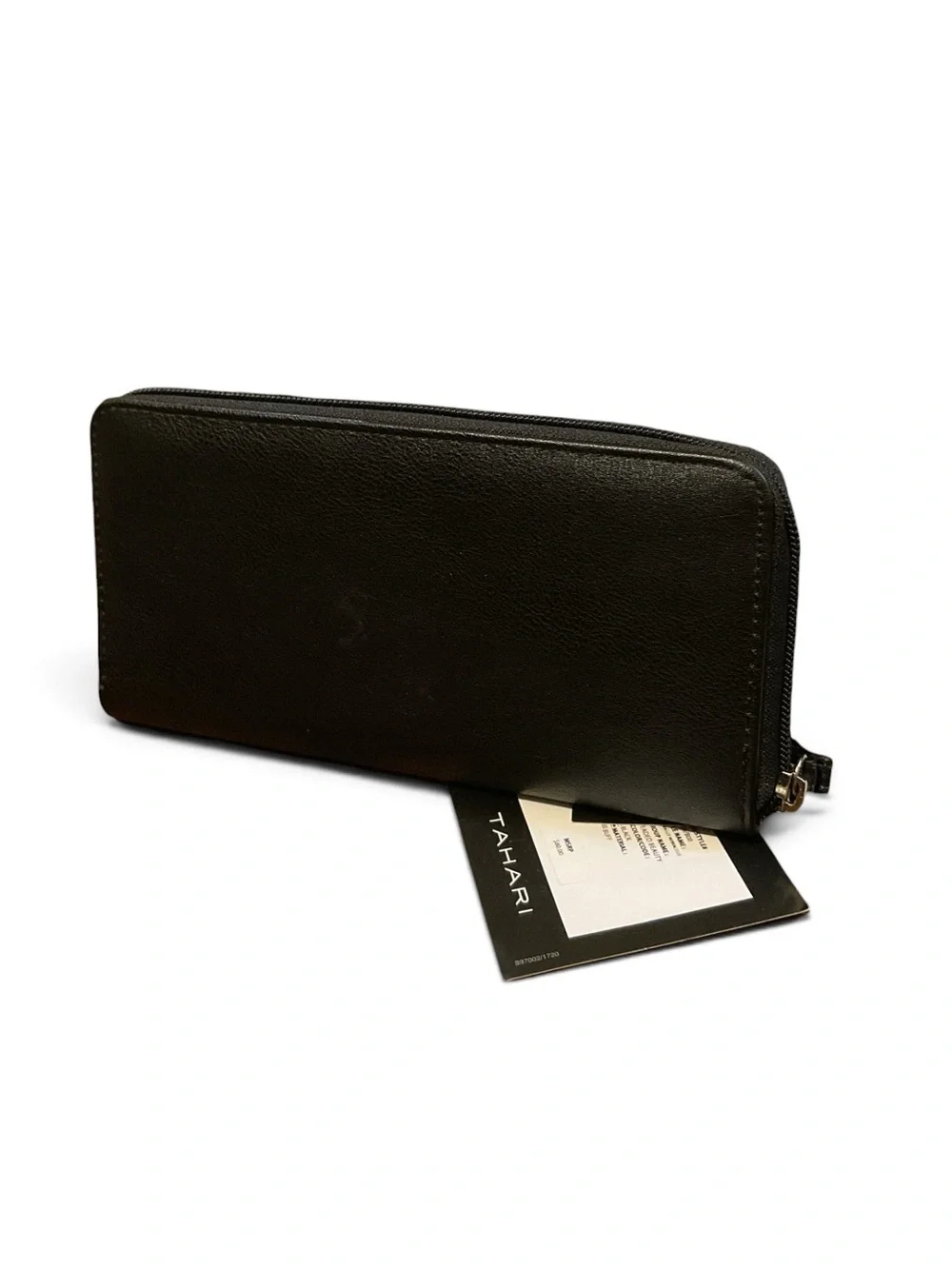 Tahari Black Zip-Around Wallet Wristlet with Detachable Strap NWT